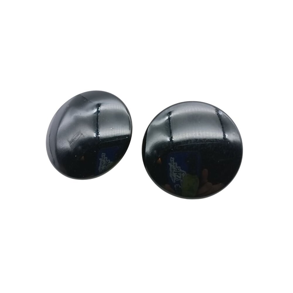 Vintage Black Button Stud Earrings